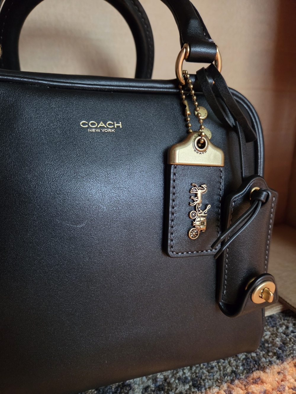 RESERVED COACH Cube Rogue 20 Bag In Black With Brass Hardware - Picture 2 of 11